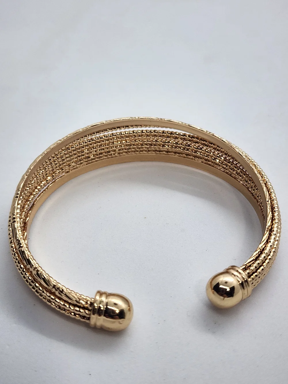 ✨️ 5 For 25 ✨️Elegant Textured Gold Cuff Bracelet - Women Jewelry